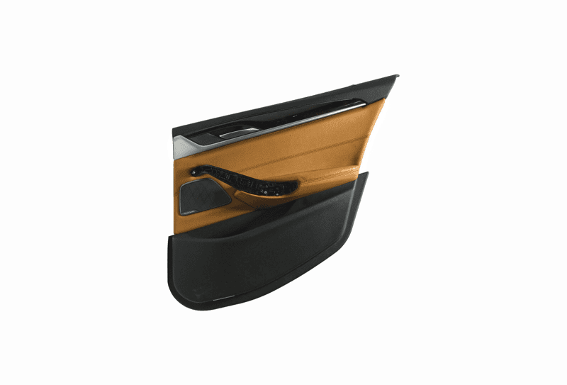 18-22 BMW 530E G30 REAR  PASSENGER SIDE INTERIOR DOOR PANEL TRIM OEM COGNAC