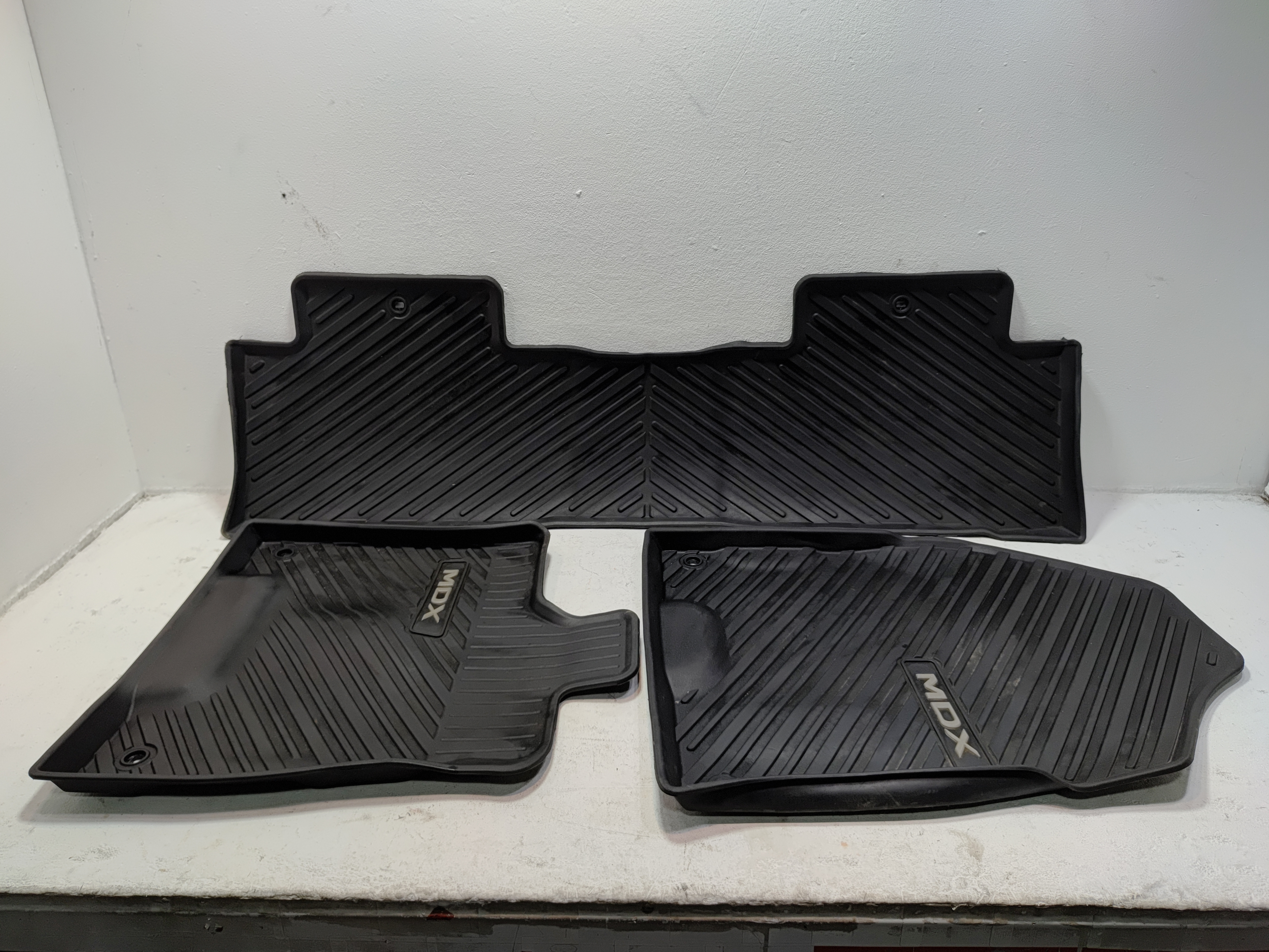 2017-2020 Acura MDX All Season 1 & 2 Row Rubber Floor Mats Set Of 3 Black OEM
